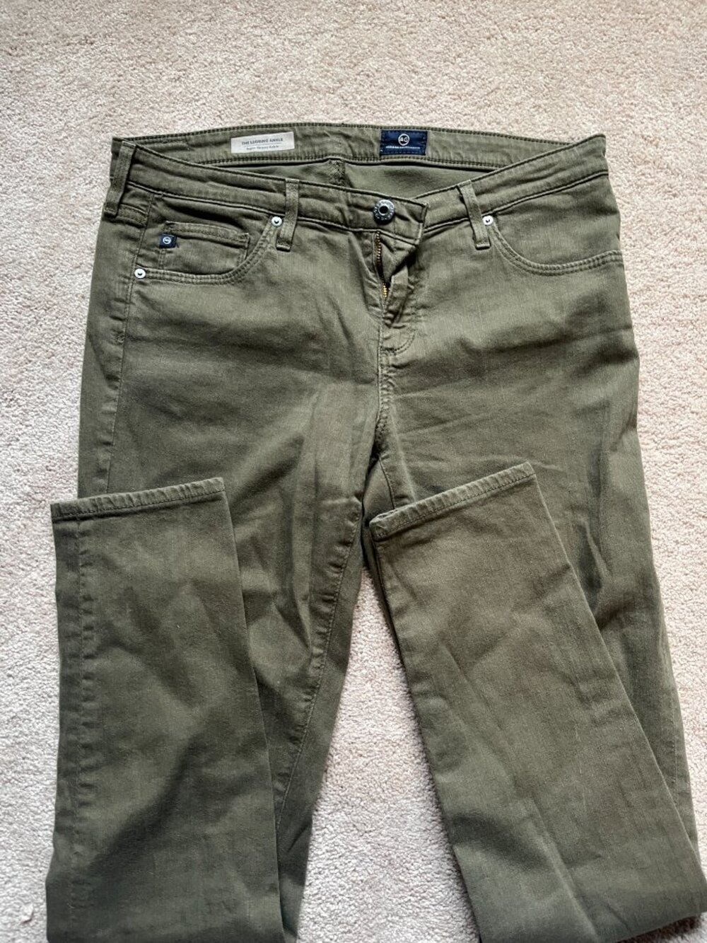 Adriano Goldschmied Super‎ Skinny Ankle Olive Colored Jeans- Size 30R